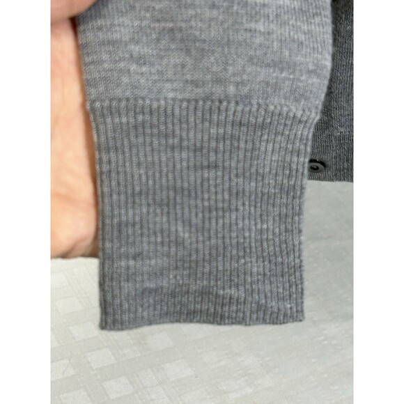 Adrienne Vittadini MEDIUM Gray 100% Extra Fine Merino Wool COWL Collar Sweater - Picture 6 of 16